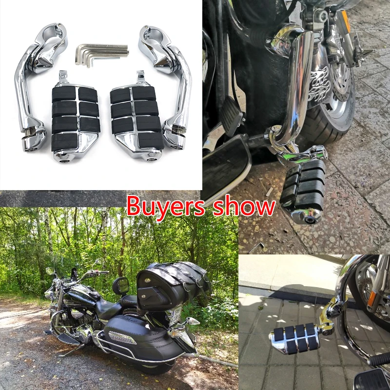 

32mmMotorcycle Highway Foot Pegs Footrest Engine Guard Mounts Clamps For Honda Yamaha Suzuki Kawasaki Harley Electra Road Glide