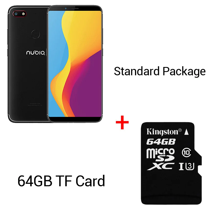 Глобальная Версия ЕС zte Nubia V18 UI 5,1 мобильный телефон 4 Гб+ 64 Гб 6,0" Snapdragon 625 Octa Core 18: 9 Полный Экран Face ID 4000 мАч 13MP - Цвет: Black N 64GB Card