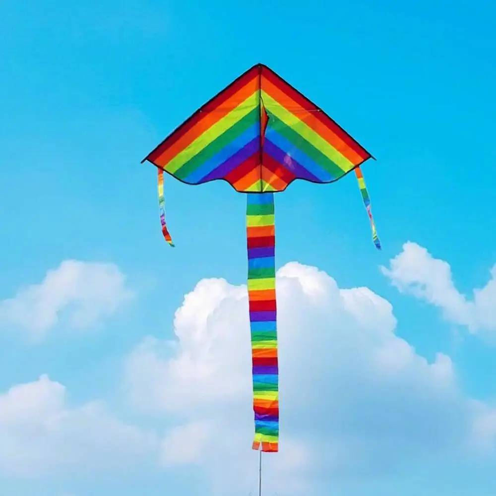 Цветной Радужный воздушный змей с длинным хвостом нейлоновые воздушные летающие