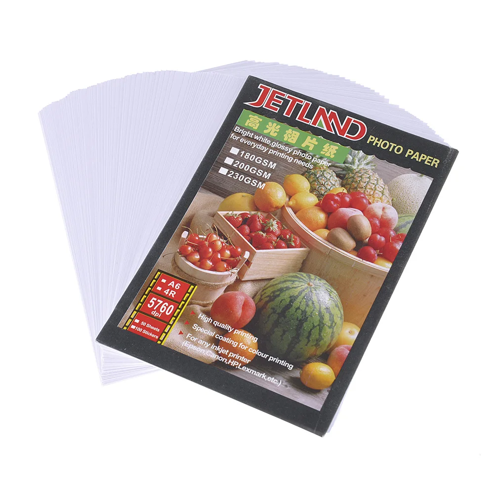 

4R 100 Sheets Photo Paper Printer High Glossy