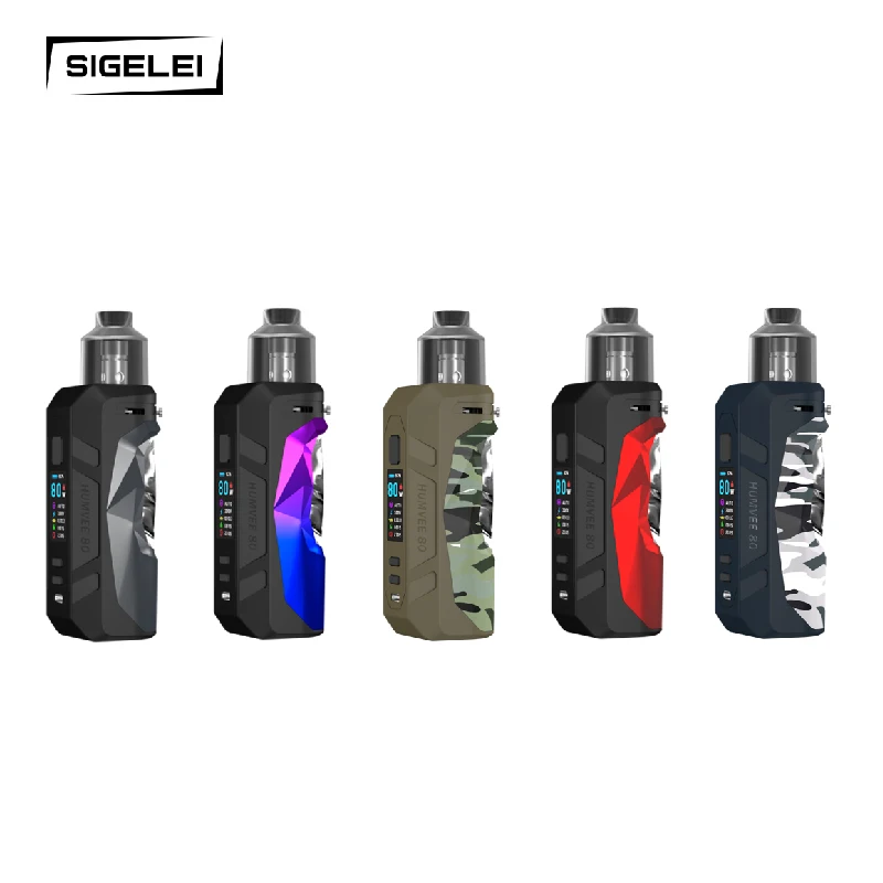 Newest Popular Vape Kit Origin Sigelei Humvee 80 5 - 80w Mod With 5ml atomizer use 18650 battery e cig electronic cigratte