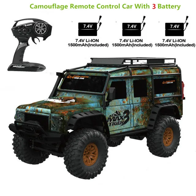 Camouflage 3Battery Новейший 2,4G Rc автомобиль 4WD 1:10 ретро автомобиль с светодиодный светильник RC багги скалолазание автомобиль RTR пульт дистанционного управления модель автомобиля уличные игрушки автомобиль - Цвет: Camouflage 3Battery