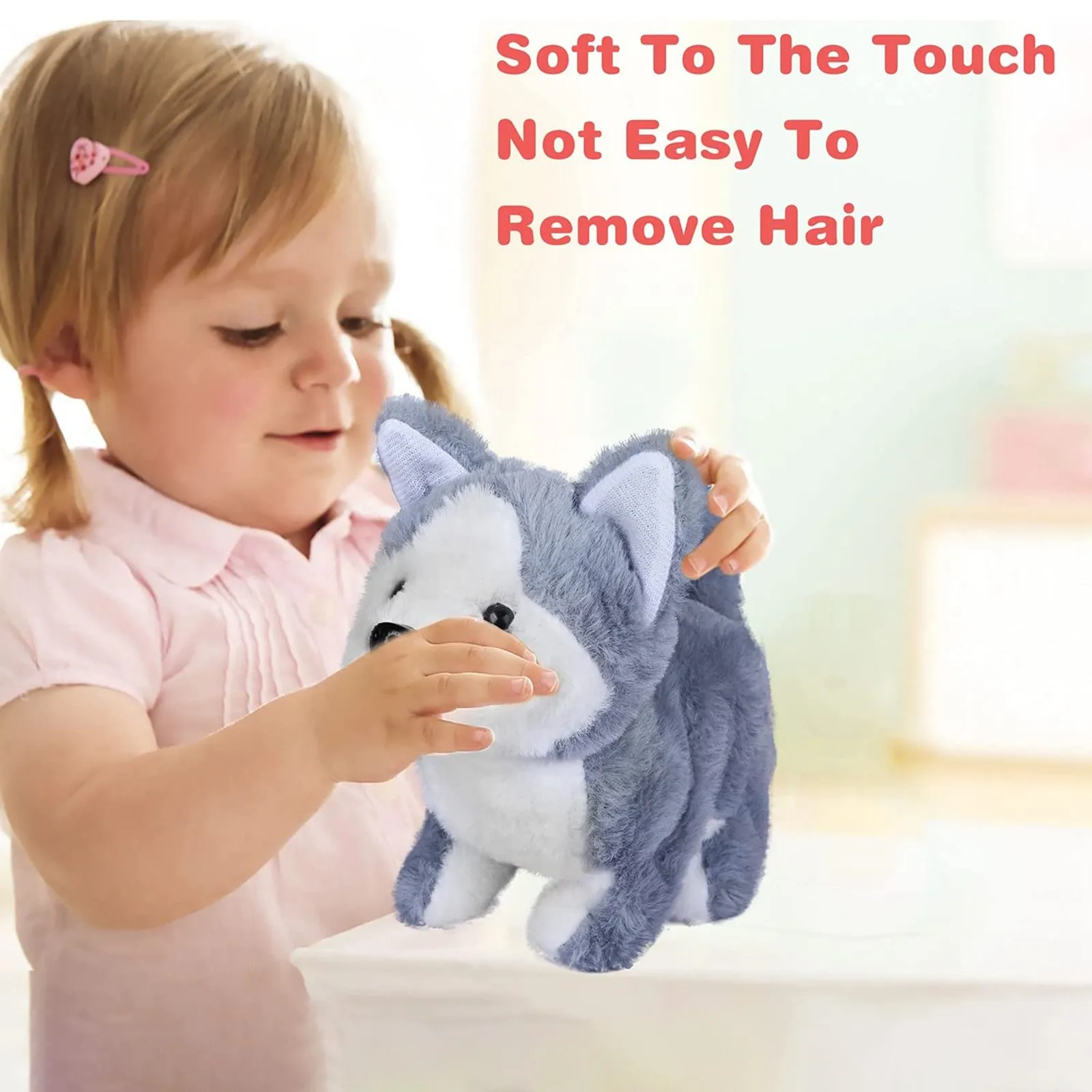 Плюшевый плюшевый щенок Электронная Интерактивная прогулочная собака лай