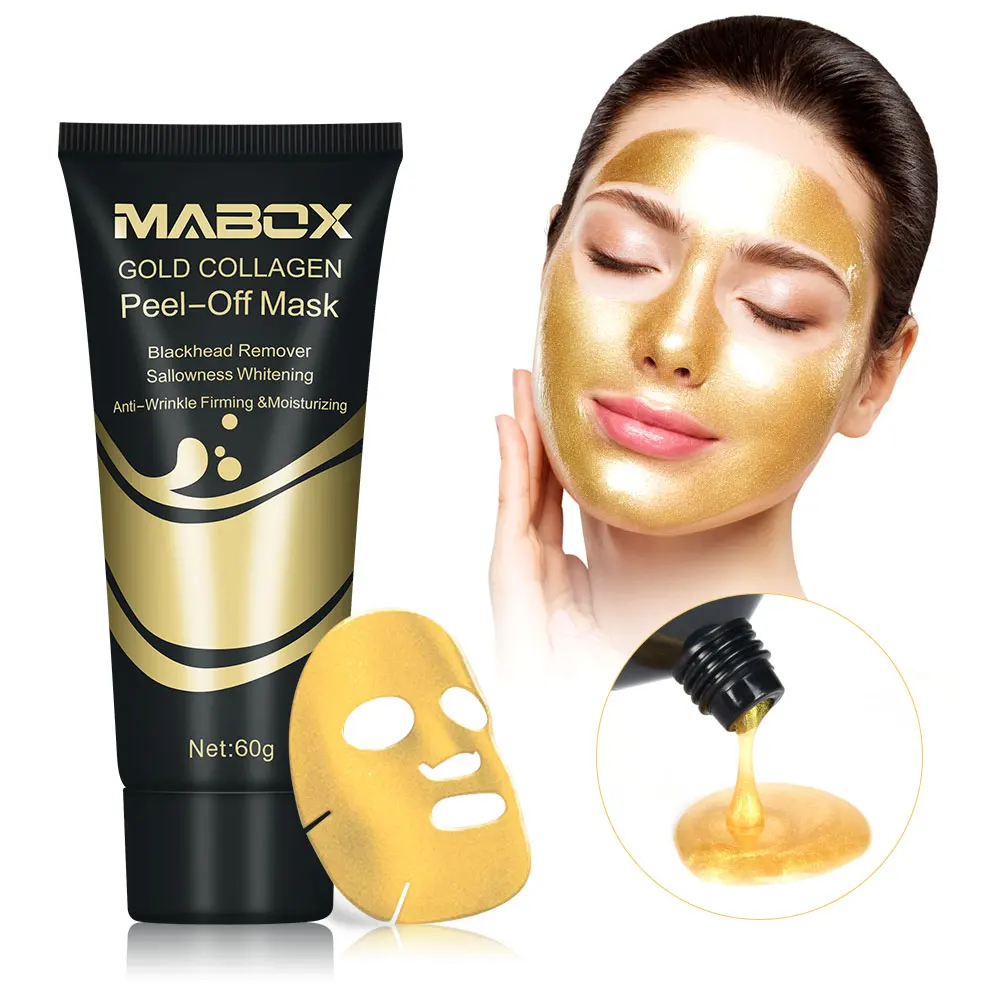 

Gold Collagen Peel Off Mask 24K Gold Facial Mask Anti Aging Wrinkles Lifting Firming Whitening Tear Off Masks Dropship