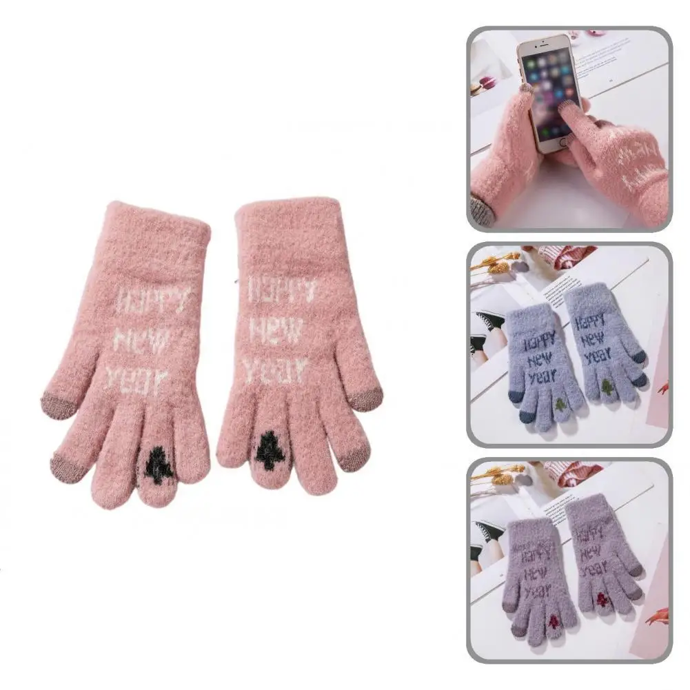 

Practical Riding Gloves Long Lifespan Letter Printing Xmas Outdoor Bicycles Gloves Winter Gloves Gloves 1Pair