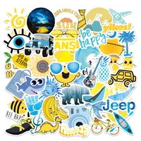 103050100pcs vsco graffiti stickers blue small fresh yellow ins waterproof stickers notebook scooter water cup diy kids gir
