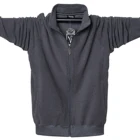 Мужская ветровка с воротником-стойкой, модная однотонная спортивная куртка из плотного флиса, 6XL