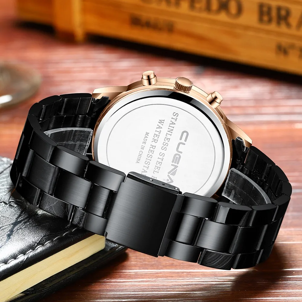 

Mens Watches Top Brand Luxury Cuena Watch Men Business Stainless Steel Watch Analog Date Sport Quartz Wrist Watch Orologio Uomo