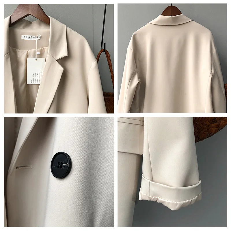 

Spring Autumn Casual Women Commuter Suit Coat Solid Blazer Office Tops Jacket Ladies Long Sleeve Blazers Clothes Female Y115