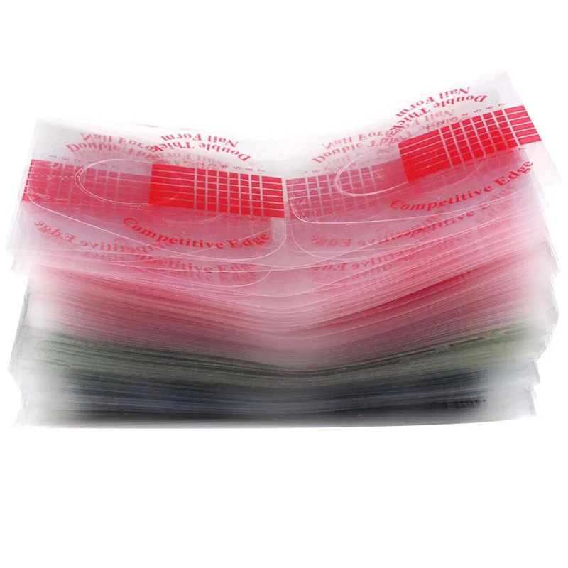 Finger Angel 100 шт ПВХ формы для ногтей Французский пластик Руководство прозрачная Подкова Chablon наращивание ногтей Маникюрный Инструмент