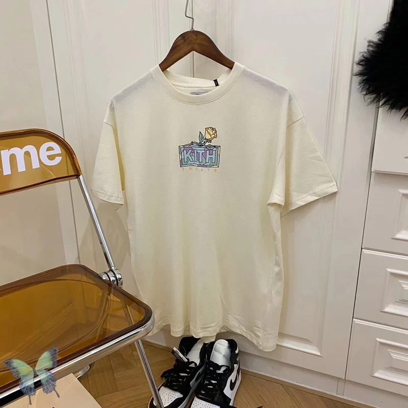 

Rose Kith T-shirt Box Logo Men Women Japan Style Kith T Shirt High Street Best Quality Fast Shipping