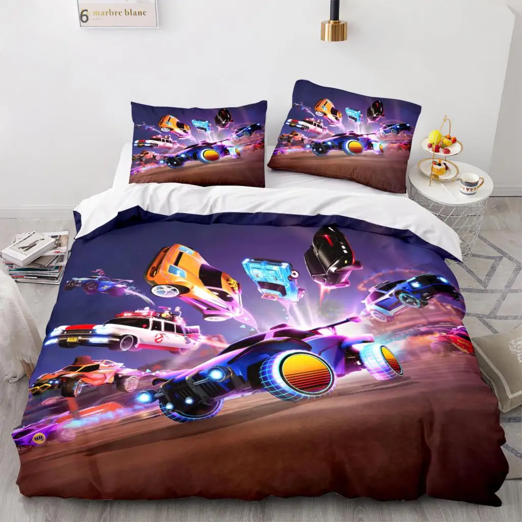 

Nwe Game Rocket League Bedding Set Bedspread Single Twin Full Queen King Size Sports Car Bed Set Aldult Bedroom Duvetcover 6