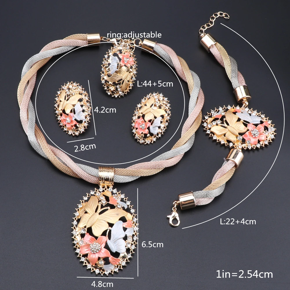 African Beads Women Necklace Earrings Bracelet Ring Jewelry Set For Gold Color Ethiopian Wedding Party Gifts | Украшения и