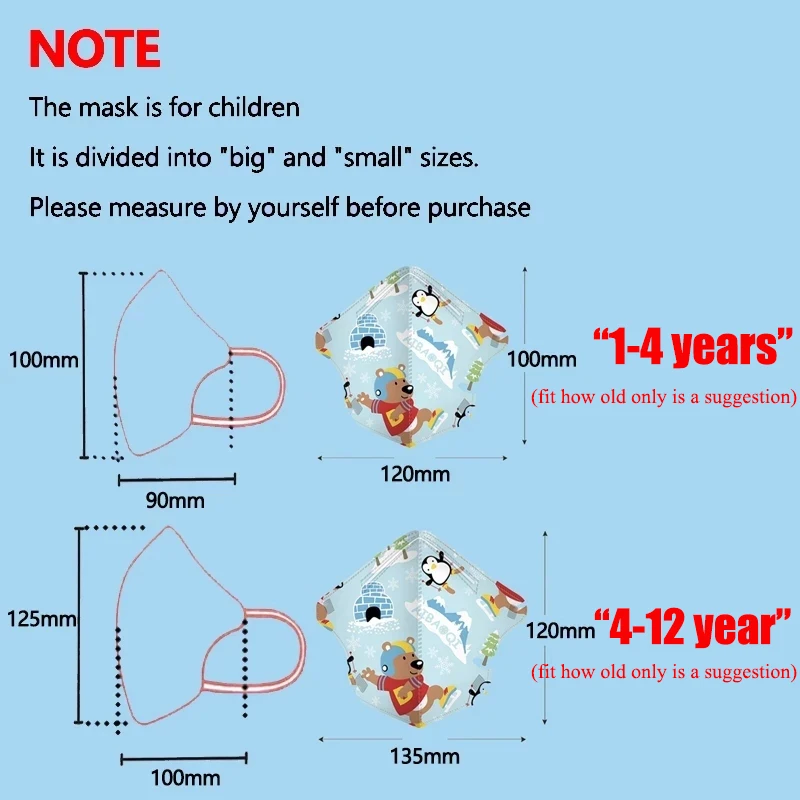 Kn95 Children Kids Face Mask N95 respirator kn95mask Breathable Dinosaur Cartoon 3D Printed Kawaii Child Boy Girls Mouth | Красота и