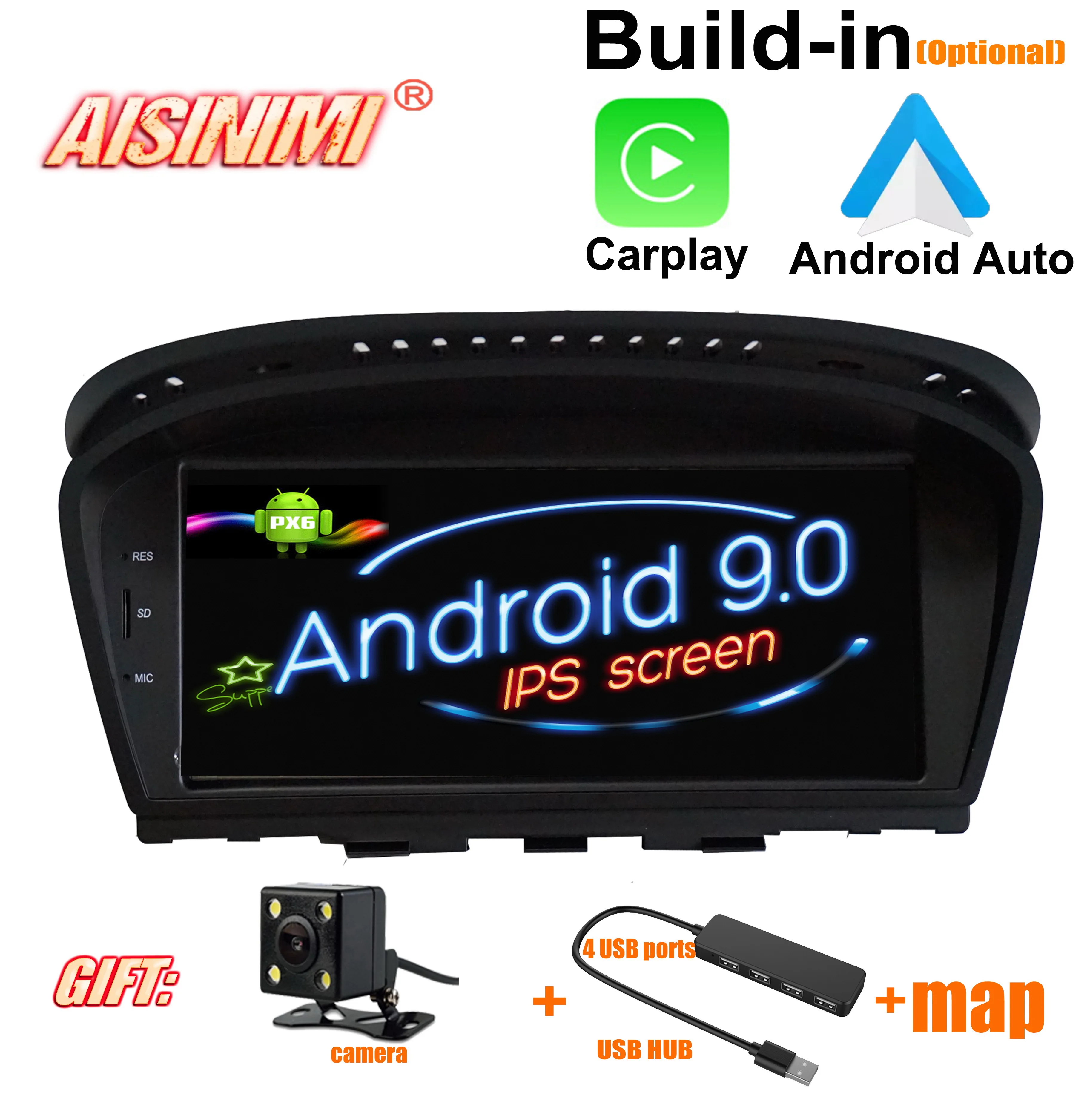 AISINIMI Android 9 0 4G 64G Автомобильный Dvd Navi плеер для BMW 3 серии 5 E60 E61 E63 E64 E90 E91 E92 стерео