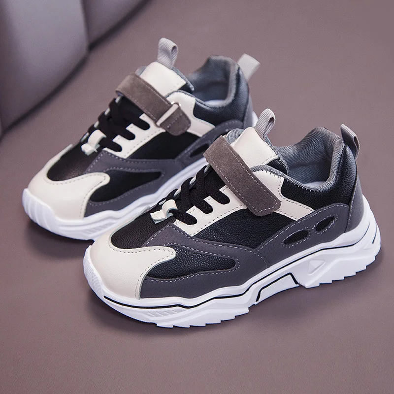 Осенние модные кроссовки для мальчиков и девочек кожаные малышей маленьких