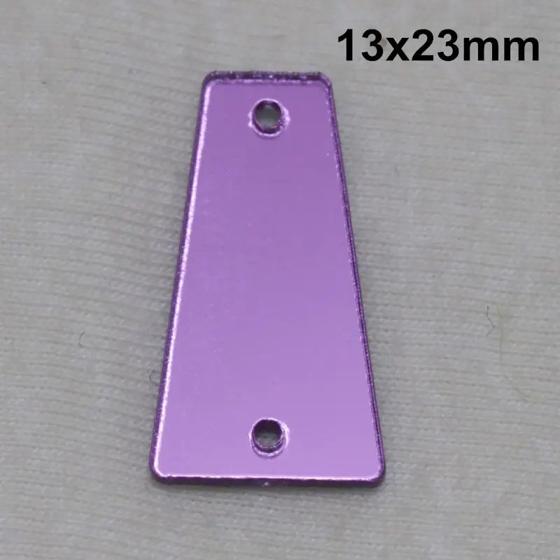 A15-13x23 Фиолетовое акриловое зеркало пришивные стразы DIY Flatback зеркальные акриловые пришивные стразы с отверстиями для шитья - Цвет: A15-13x23