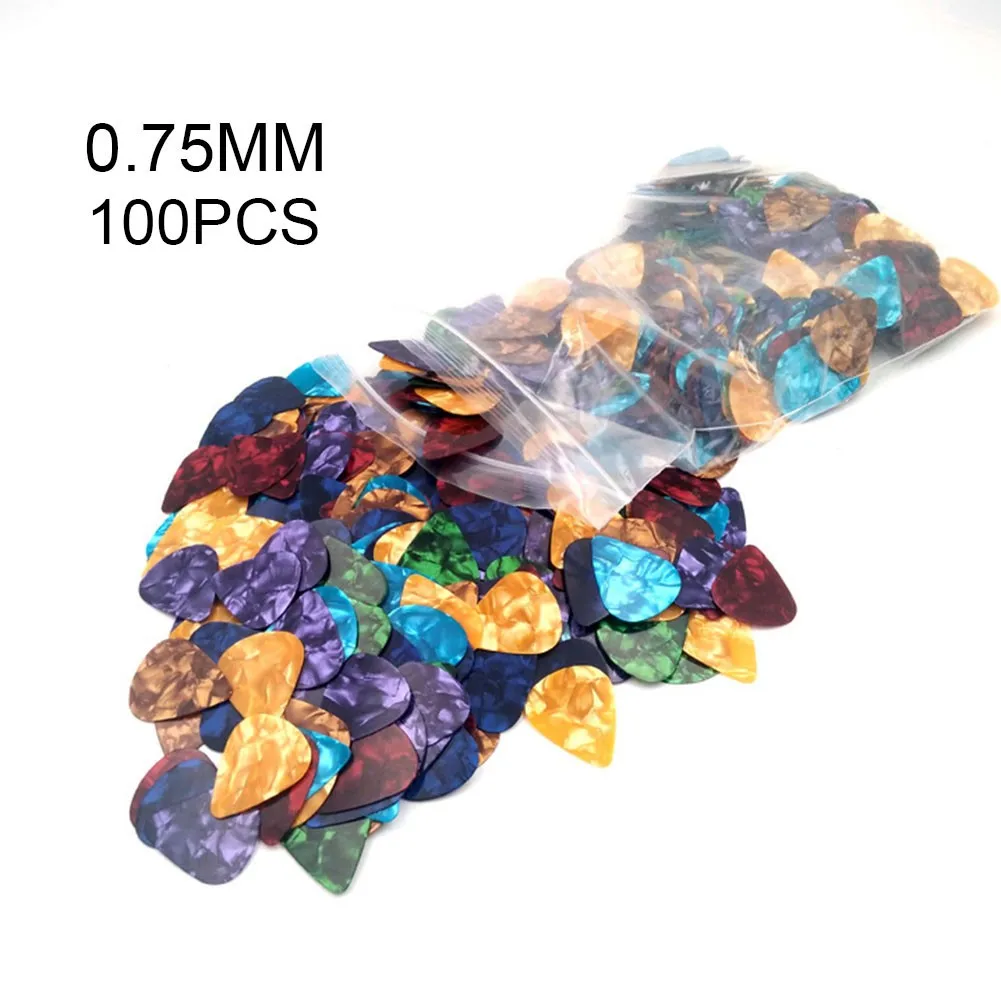 

100Pcs Guitar Picks Alice Acoustic Electric Bass Pic Plectrum Mediator Guitar Bass Accessories Thickness 0.75mm Random Colors