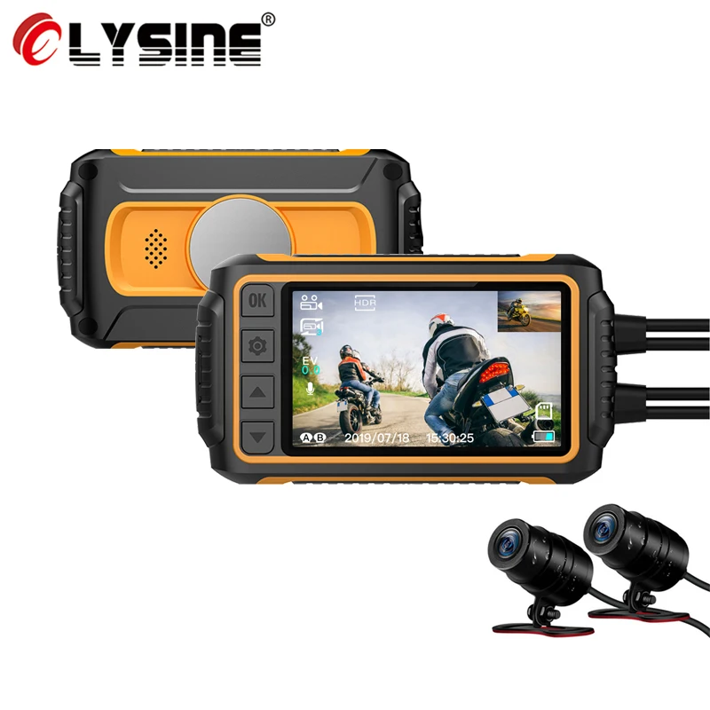 Двойная камера Sony IMX323 видеорегистратор для мотоцикла Wi Fi GPS трекер Full HD 1080P