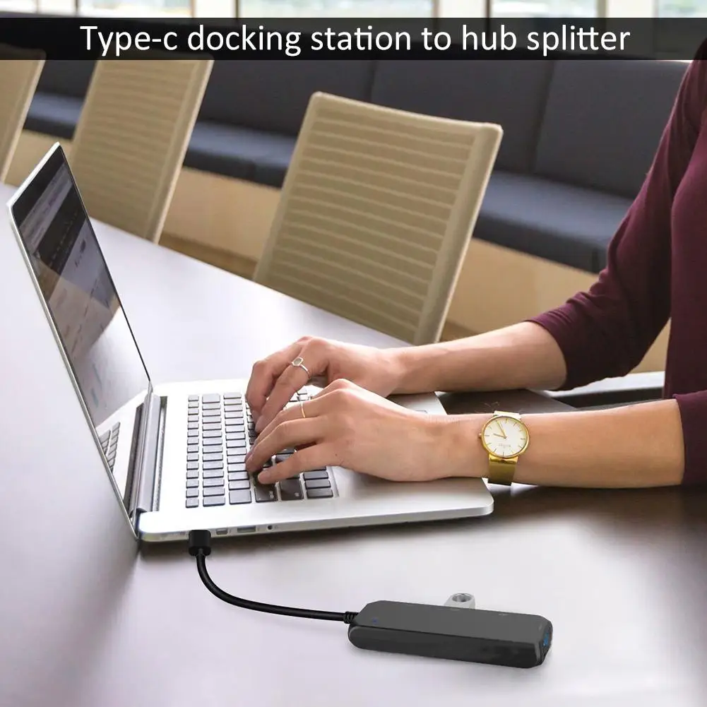 

High Quality 4-in-1 Type C Hub Docking Station Multi Hub PD Charging Ports Splitter Audio Adapter For Macbook Air With USB Ports