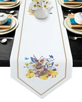 spring animal bunny chick butterfly flower table runners modern tablecloths party decor table runner easter decorations for home