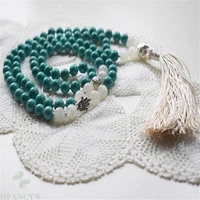 6mm turquoise gemstone 108 beads tassels mala necklace energy chain healing monk cuff gemstone natural bless chakas