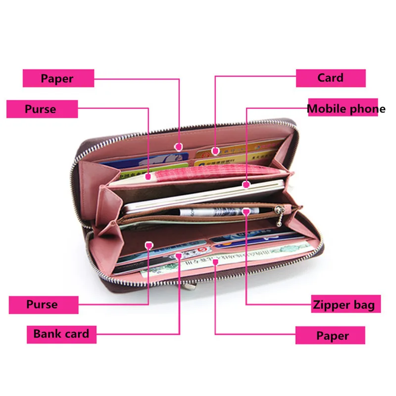 

Shoelace Style Pocket Long Wallet PU Leather Multi-Functional Wallet Ladies Coin Purse Card Holders Clutch Female Wallets Purse
