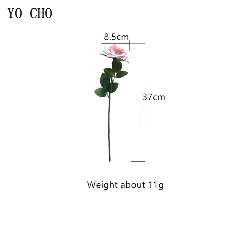 

YO CHO Pink Blue Rose Flower DIY Bouquet Flower Arrangement Artificial Silk Rose Bridesmaid Party Decor Wedding Planner Supplies