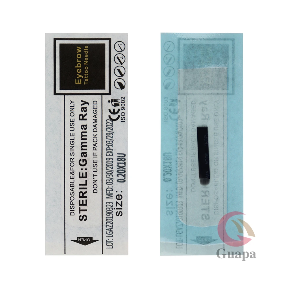 100 шт. 0,20 мм Laminas Tebori Flex Microblading 15 16 18 U форма иглы татуировки для постоянного макияжа бровей лезвия ручка-держатель игл