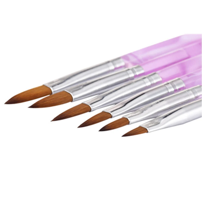 6 шт. ручка для печати ногтей акриловая фиолетовый цвет инструмент дизайна УФ