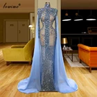 Женское вечернее платье-русалка, длинное прозрачное платье с кристаллами, для выпускного вечера