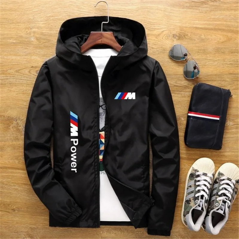 

2021 BMW spring and summer new summer jacket men's street windbreaker hoodie zipper thin jacket men's casual jacket 7XL