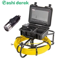dual lens 30m recordable borescope camera system wp9600 drain sewer wall pipe pipeline 9inch lcd detection video endoscope