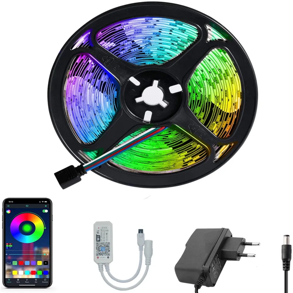

LED strips change color 16 feet (approximately 5.0 meters) flexible 5050 RGB LED light kit with power supply and WIFI