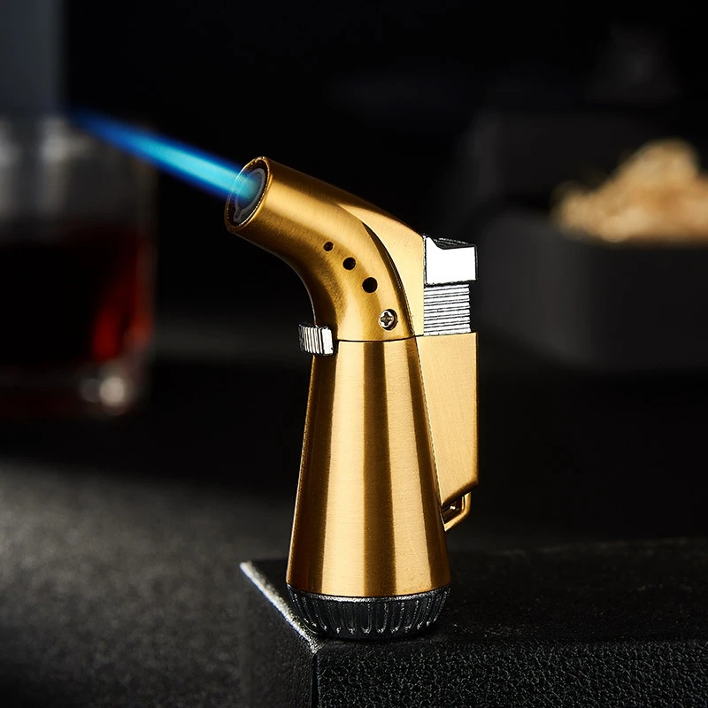 Креативная ветрозащитная зажигалка металлическая трубка для сигар надувная