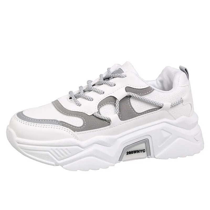 

Women's Chunky Sneakers 2020 Fashion Women Platform Shoes Lace Up Breathable Air Vulcanize Shoes Women Female Trainers Dad Shoes
