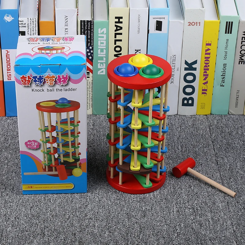 Деревянная игрушка Candice guo вертикальная спиральная лестница красочная