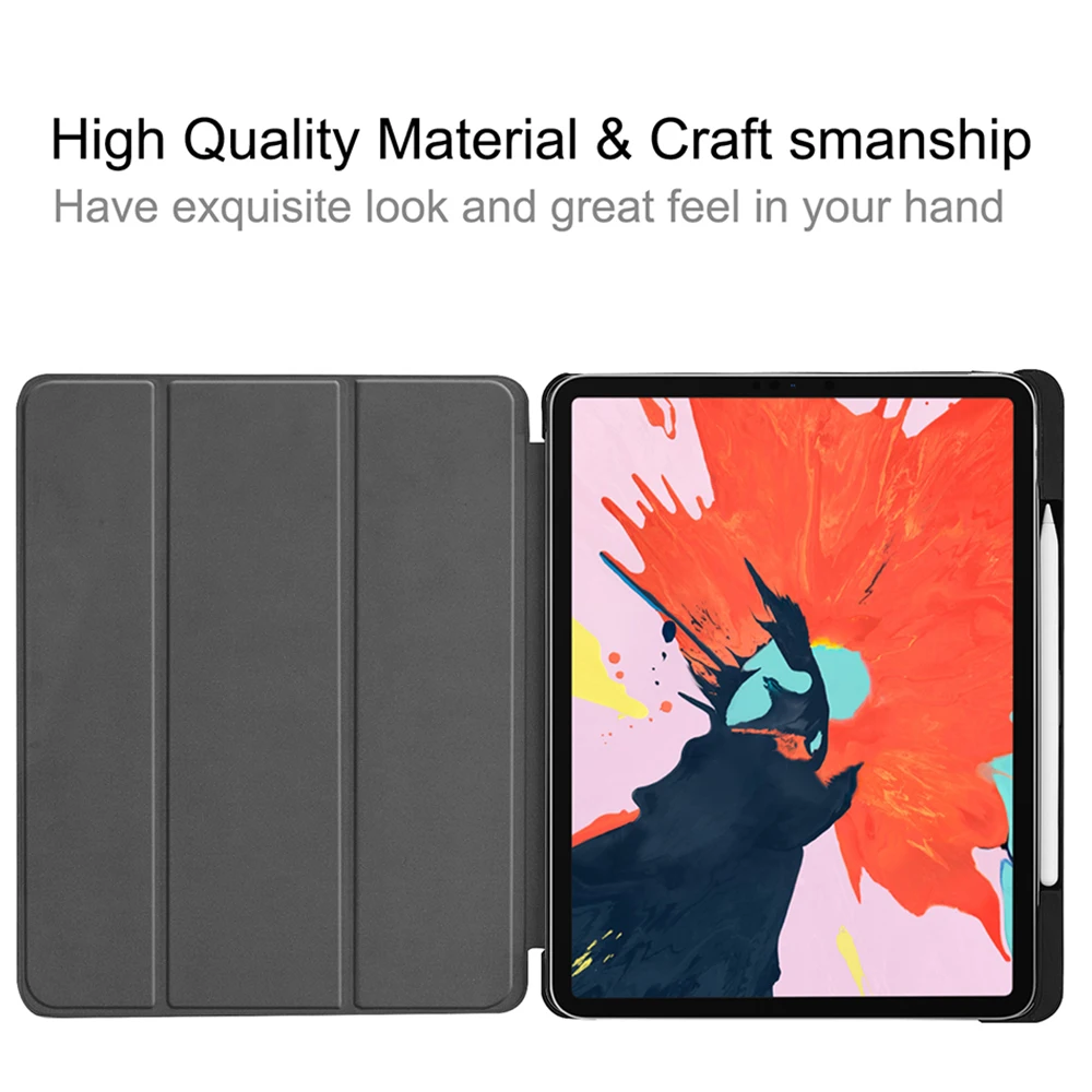 

Sanmubaba Tablet Case For iPad Pro 12.9 inch 2018 Release Marble Texture PU Leather Flip Smart Cover funda With Pencil Holder