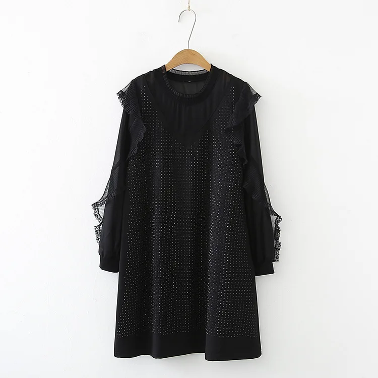 

Plus Size Women's Long Sleeved Long Dresses Solid Elelgant A-line Spring Summer Dresses Simple Vestidos