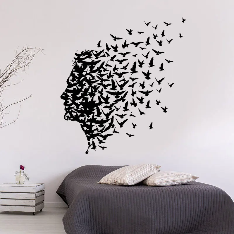 Мужские Птицы Романтический Летающий свобода винил домашний Декор наклейки на