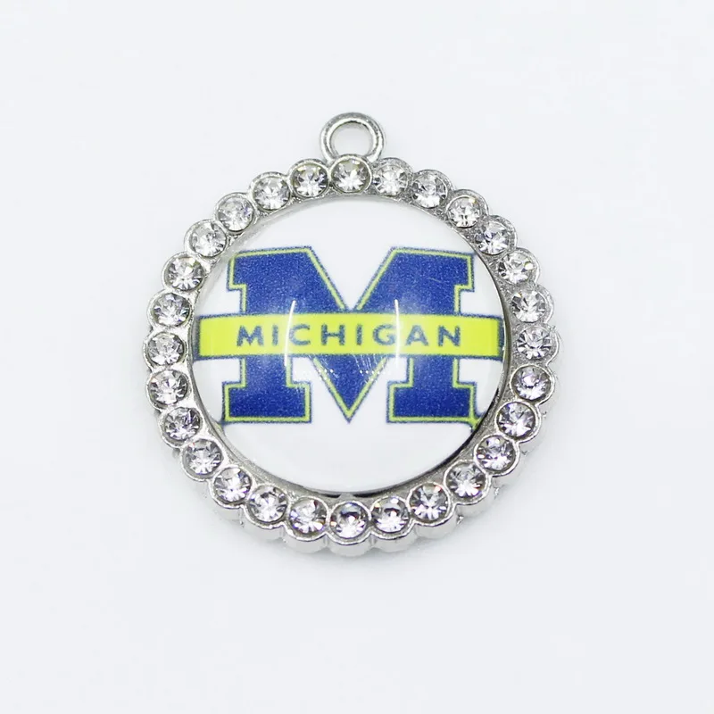 

US university football Team Michigan Dangle Charms DIY Necklace Earrings Bracelet Sports Jewelry Accessories