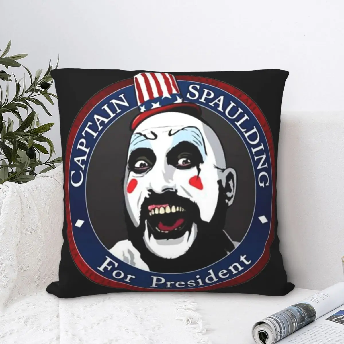 

Captain Spaulding Square Pillowcase Cushion Cover Creative Zipper Home Decorative Polyester Throw Pillow Case Car Simple 45*45cm