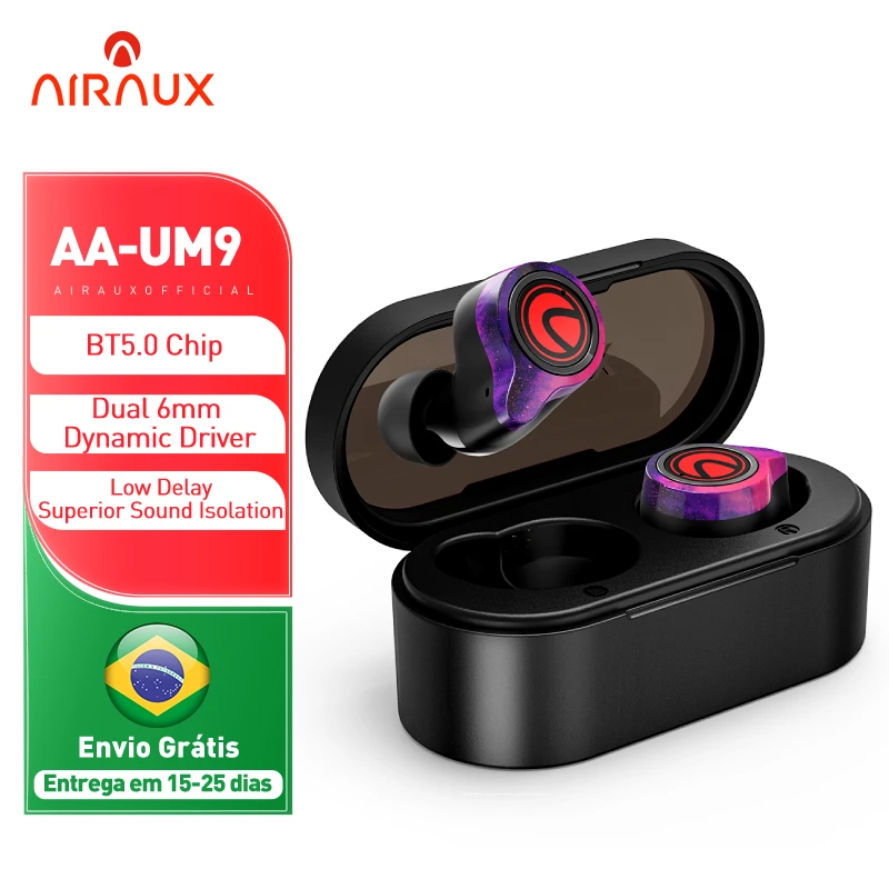 [Dual Dynamic Driver] BlitzWolf AIRAUX UM9 TWS Bluetooth-compatible Headphone Colorful HiFi Stereo Low Latency Earphone Gamer