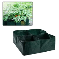 4 divided grids square planting container grow bag pe fabric plants flowers vegetables planter pot raised garden bed