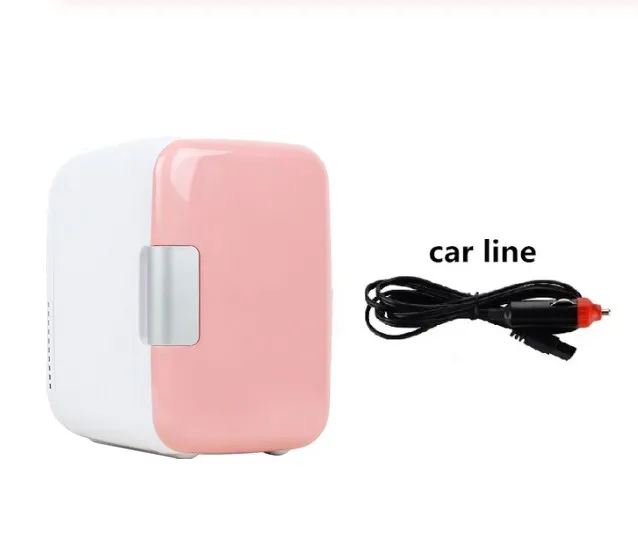 Pink -Car Use 4L косметические нагревательные холодильники морозильник охладитель теплее холодильное и тепло Личное домашнее использование низкий голос - Цвет: Pink -Car Use