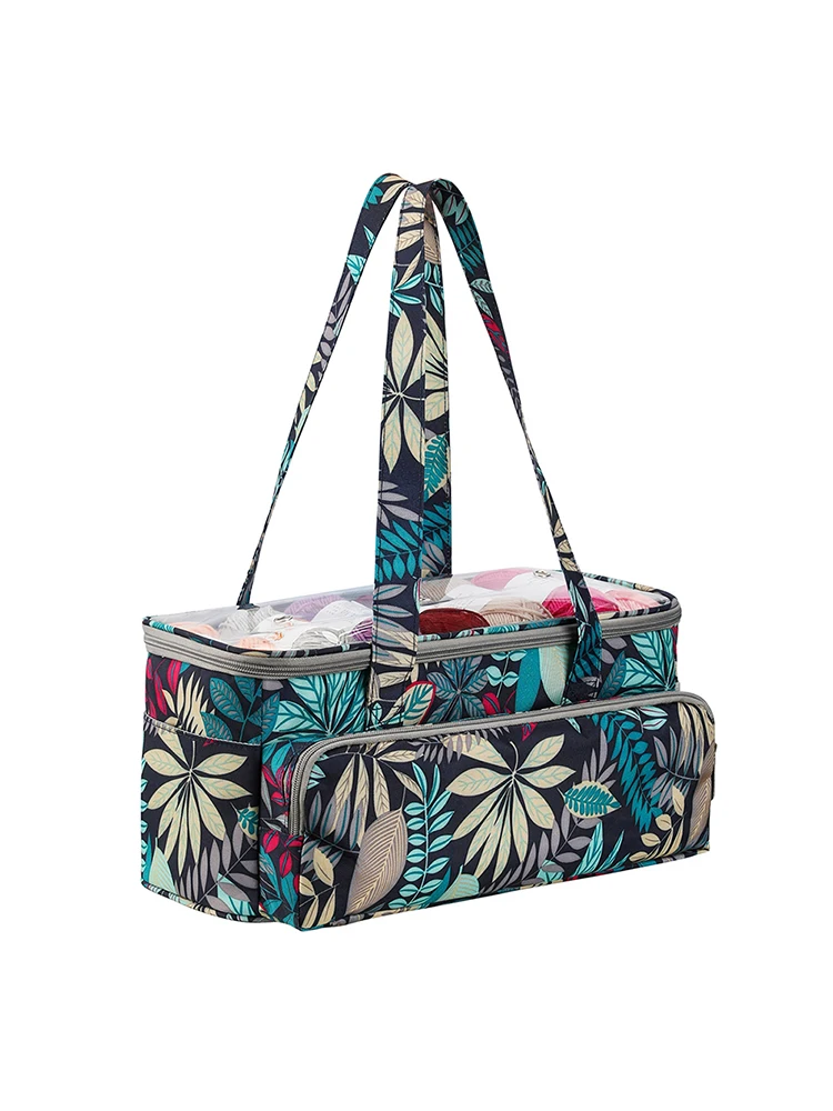 

leaves Yarn Storage Bag Portable Waterproof Knitting Bag #W0