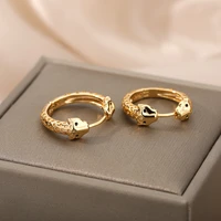 rxsmll twin snakeslook at each other earrings for women gold silver color stainless steel female wedding earring jewelry gifts