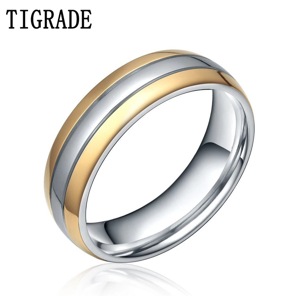 

Обручальные кольца TIGRADE 6 мм/8 мм для мужчин и женщин, простые обручальные кольца Eternity золотого и серебряного цвета, титановое кольцо, распрод...