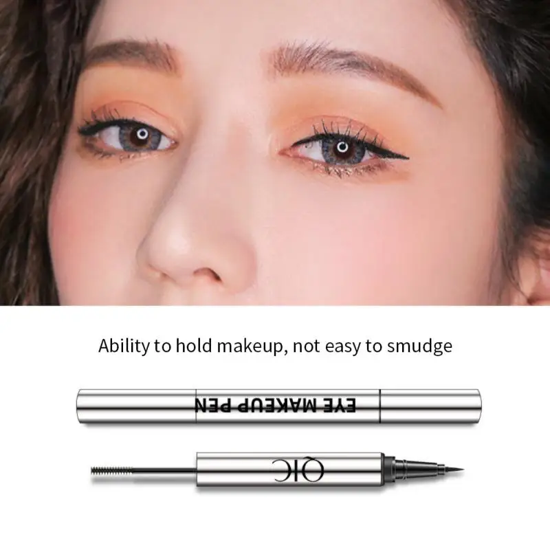 

Двухсторонняя подводка для глаз, тушь для ресниц с тонкой головкой, водостойкая, быстросохнущая, долговечная косметика, искусственная Косм...