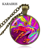 karairis charm frog necklace handmade classic fairy tales jewelry glass dome steampunk handmade necklace pendants for kids child